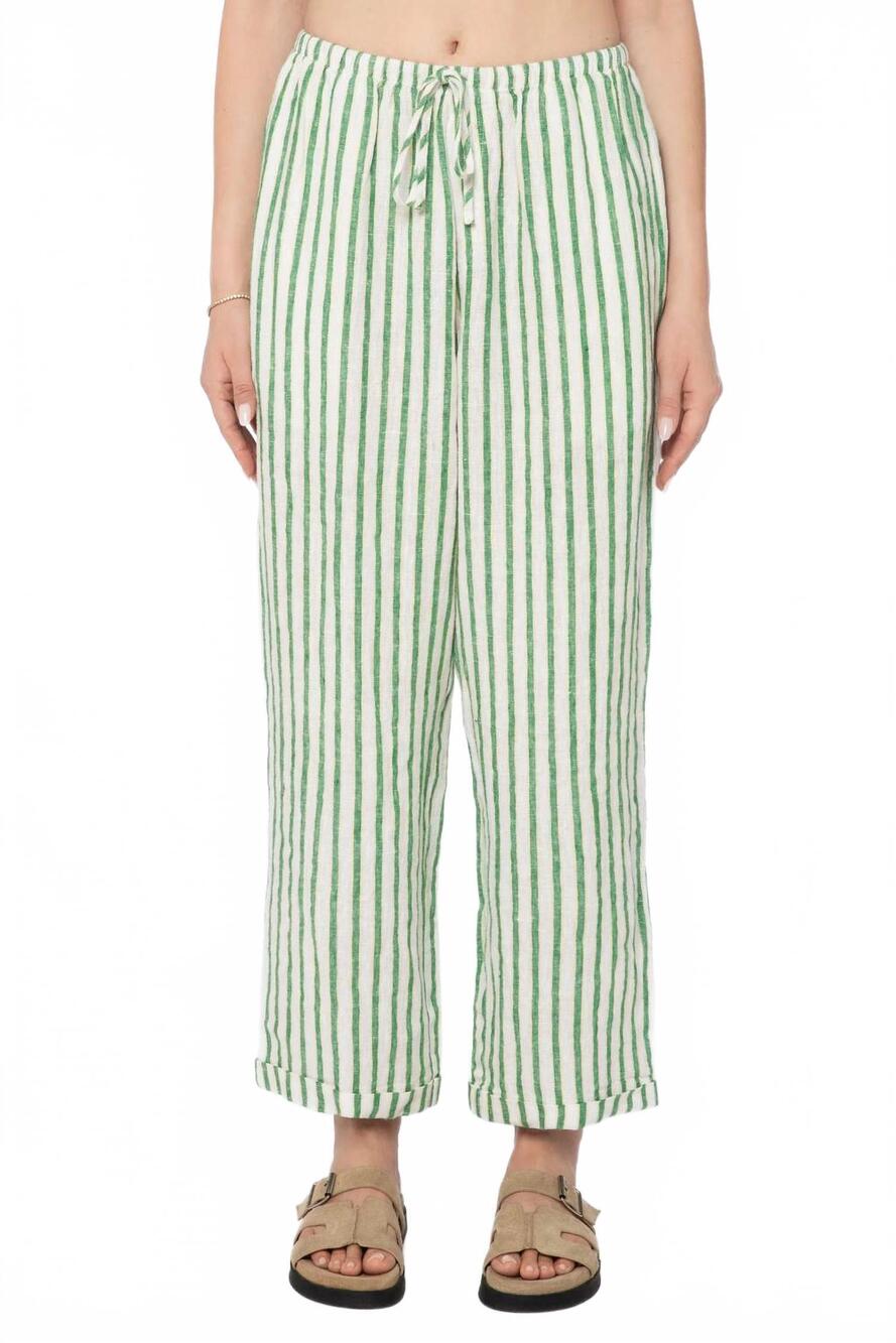 NEW VELVET HEART pierre pants in green foliage